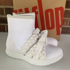 Fitflop Womens Uberknit Braid White High Top Sneakers US 9 M